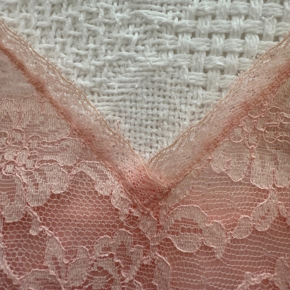 VTG Vanity Fair Powder Pink Slip Lace Dress Lingerie Pinup Boudoit - Picture 11 of 13